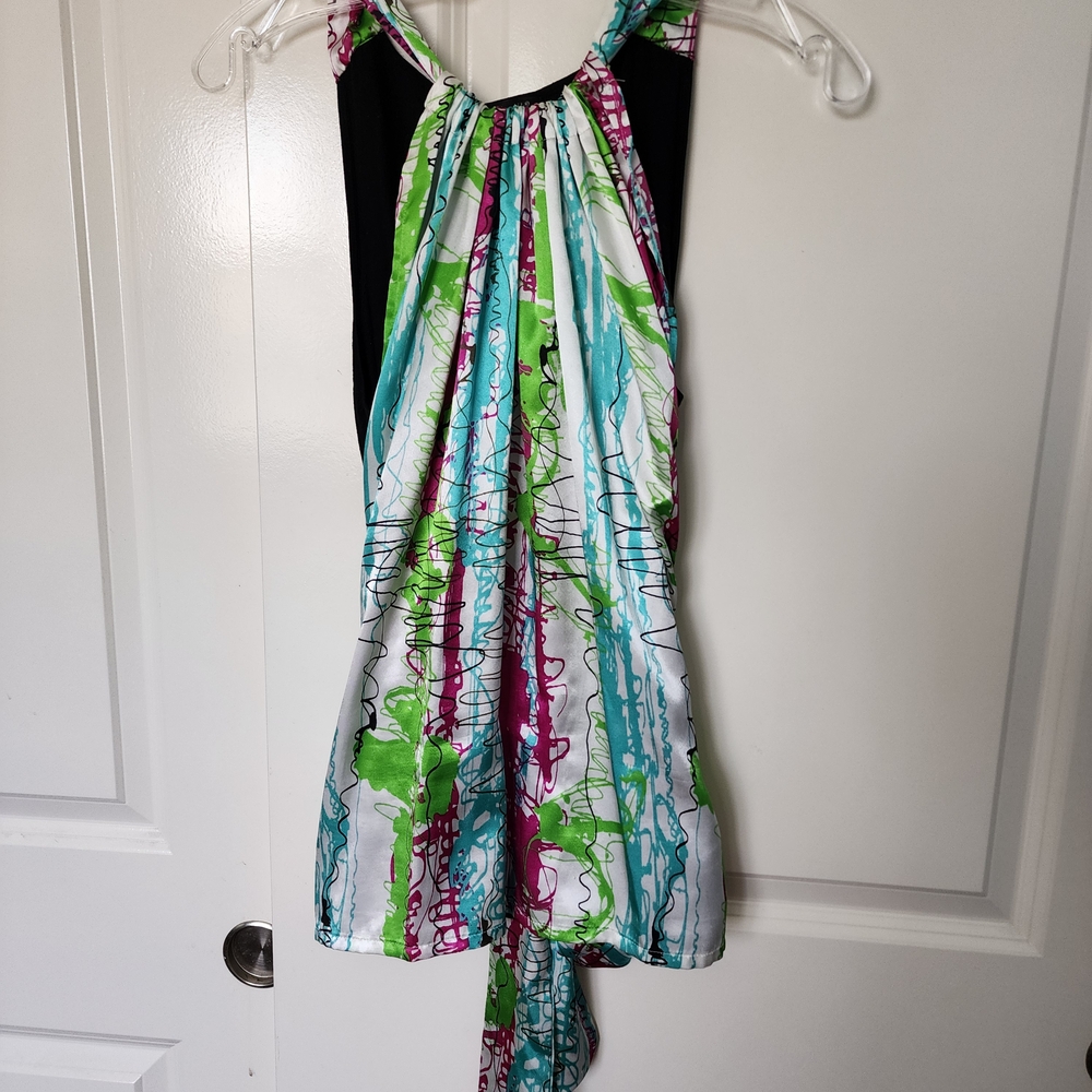 August Silk Colorful Abstract Tank Top